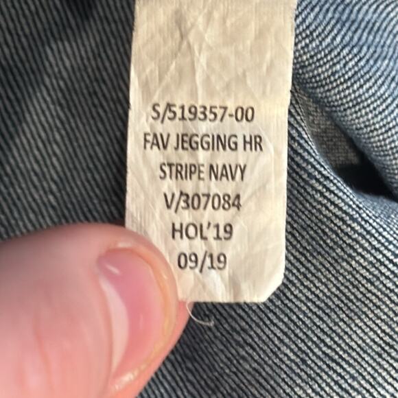 GAP Women's High Rise Favorite Jegging Stripe Navy Size 14/32 - Picture 10 of 11